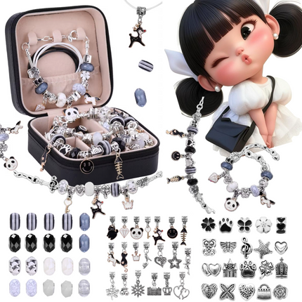 ZESTAW DO ROBIENIA BRANSOLETEK NASZYJNIKÓW PREZENT + KUFEREK FAJNY