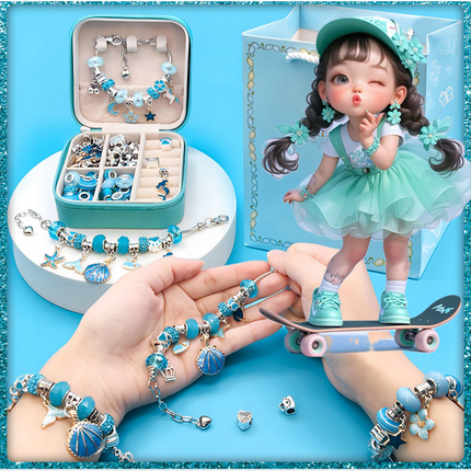 Duży Zestaw do Tworzenia Bransoletek i Naszyjników z Koralikami w Szkatułce 