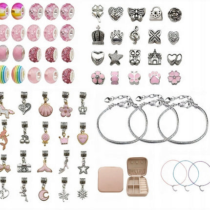 ZESTAW DO ROBIENIA 72EL BRANSOLETEK NASZYJNIKÓW PUDEŁO DO PRZECHOWYWANIA PREZENT 