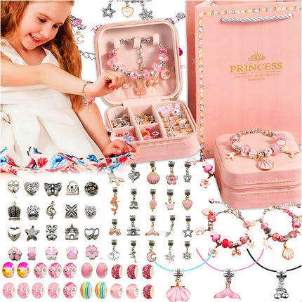 ZESTAW DO ROBIENIA 72EL BRANSOLETEK NASZYJNIKÓW PUDEŁO DO PRZECHOWYWANIA PREZENT 