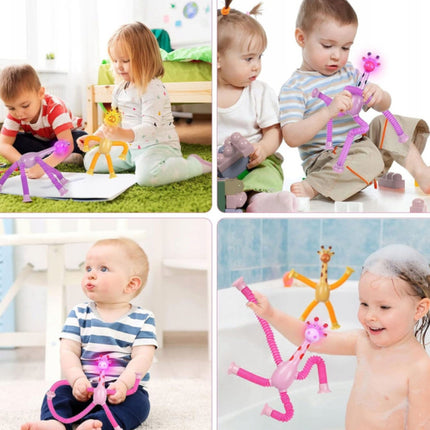 FIGURKA SPRĘŻYNOWA TELESKOPOWA PRZYSSAWKA ŻYRAFA FIOLETOWA ŻYRAFA