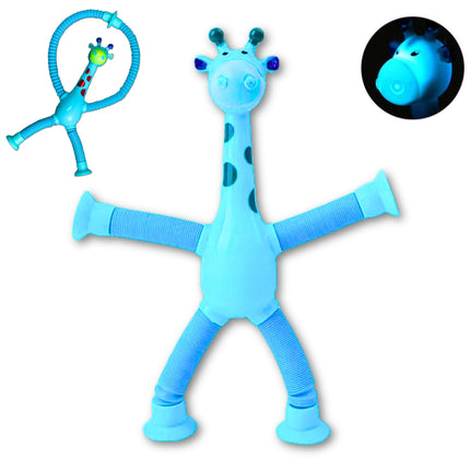 FIGURKA SPRĘŻYNOWA TELESKOPOWA PRZYSSAWKA ŻYRAFA NIEBIESKA ŻYRAFA