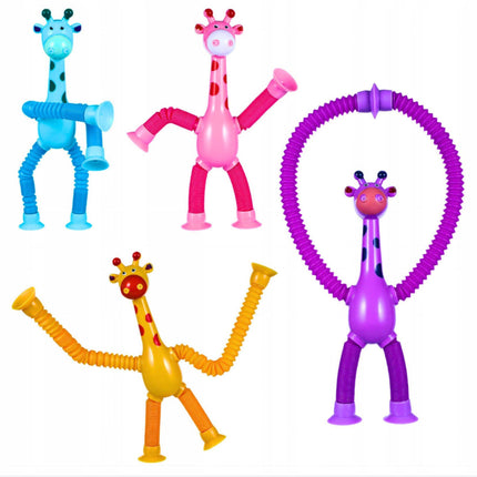 FIGURKA SPRĘŻYNOWA TELESKOPOWA PRZYSSAWKA ŻYRAFA NIEBIESKA ŻYRAFA