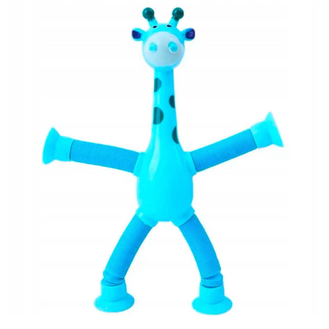 FIGURKA SPRĘŻYNOWA TELESKOPOWA PRZYSSAWKA ŻYRAFA NIEBIESKA ŻYRAFA