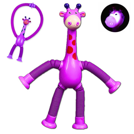 FIGURKA SPRĘŻYNOWA TELESKOPOWA PRZYSSAWKA ŻYRAFA FIOLETOWA ŻYRAFA