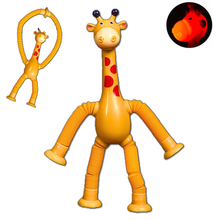 FIGURKA SPRĘŻYNOWA TELESKOPOWA PRZYSSAWKA ŻYRAFA POMARAŃCZOWY