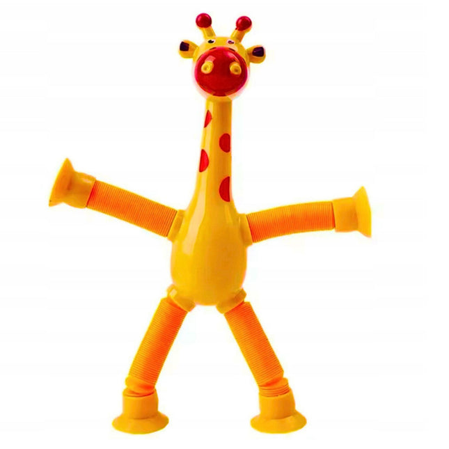FIGURKA SPRĘŻYNOWA TELESKOPOWA PRZYSSAWKA ŻYRAFA POMARAŃCZOWY