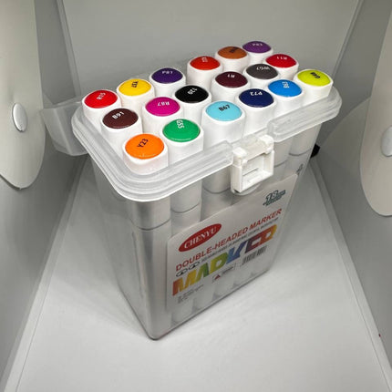 Zestaw 18 dwustronnych markerów alkoholowych do rysunku ilustracji i projektów DIY