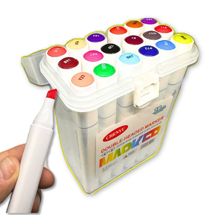 Zestaw 18 dwustronnych markerów alkoholowych do rysunku ilustracji i projektów DIY