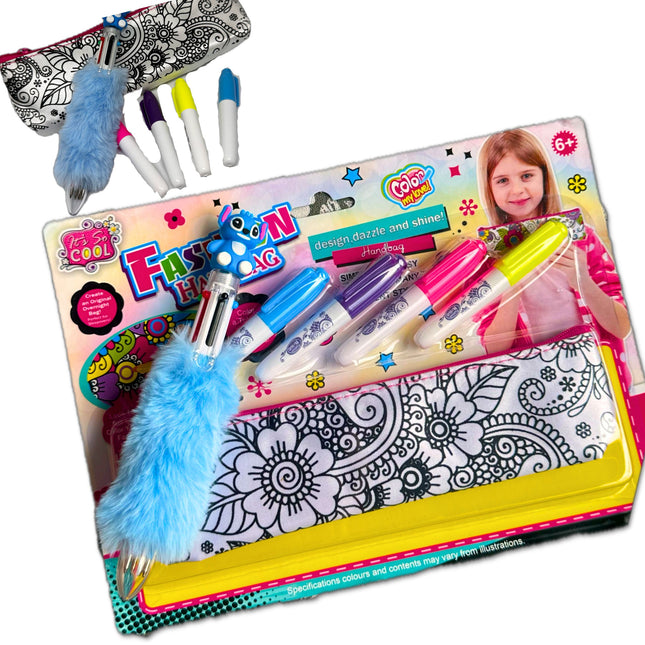 Zestaw szkolny 5 elementów z piórnikiem tuba, 4 markerami i długopisem z postacią Sticha