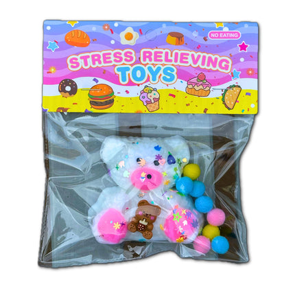 Gniotek Antystresowy Biały Miś – Z Małym Misiem i Bubble Tea