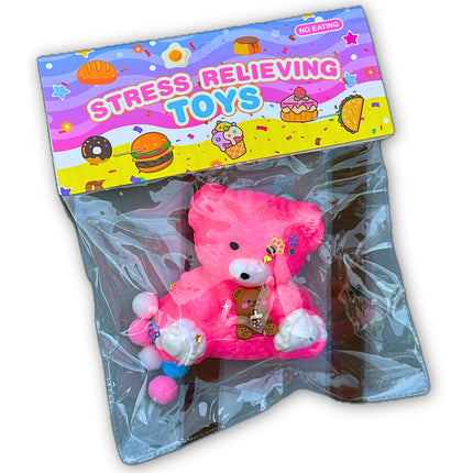 Gniotek Antystresowy Różowy Miś – Z Małym Misiem i Bubble Tea