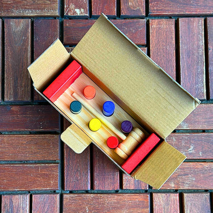 DREWNIANA GRA EDUKACYJNA TŁUCZEK ZBIJAK MŁOTEK ZABAWA DLA DZIECI