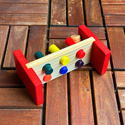 DREWNIANA GRA EDUKACYJNA TŁUCZEK ZBIJAK MŁOTEK ZABAWA DLA DZIECI