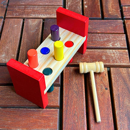 DREWNIANA GRA EDUKACYJNA TŁUCZEK ZBIJAK MŁOTEK ZABAWA DLA DZIECI