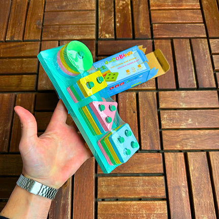 ⭐️ Drewniane Klocki Edukacyjne 4-Kolumnowe – Nauka Kształtów i Kolorów przez Zabawę ⭐️