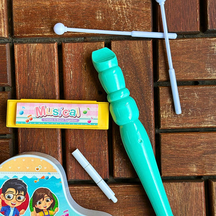 🎵 ZESTAW MUZYCZNY DLA DZIECI 3w1 – CYMBAŁKI, FLET, HARMONIJKA 🎵