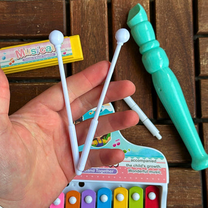 🎵 ZESTAW MUZYCZNY DLA DZIECI 3w1 – CYMBAŁKI, FLET, HARMONIJKA 🎵