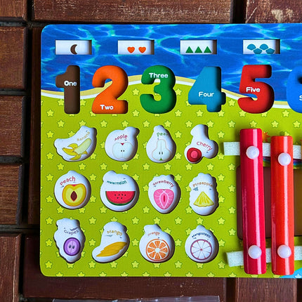 CYMBAŁKI CYFRY RYBKI ZESTAW ZABAWEK MONTESSORI DLA CHŁOPCA DZIEWCZYNKI GRY