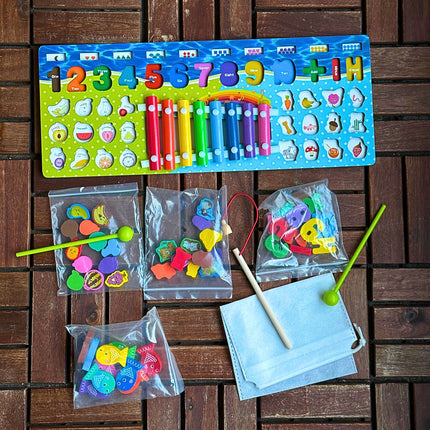 CYMBAŁKI CYFRY RYBKI ZESTAW ZABAWEK MONTESSORI DLA CHŁOPCA DZIEWCZYNKI GRY