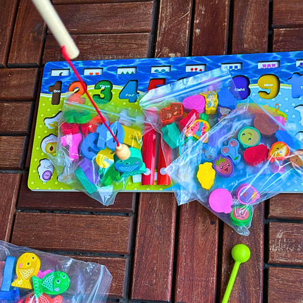 CYMBAŁKI CYFRY RYBKI ZESTAW ZABAWEK MONTESSORI DLA CHŁOPCA DZIEWCZYNKI GRY