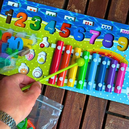 CYMBAŁKI CYFRY RYBKI ZESTAW ZABAWEK MONTESSORI DLA CHŁOPCA DZIEWCZYNKI GRY
