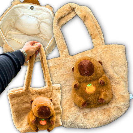 PLUSZOWA TOREBKA DLA DZIECI NA RAMIĘ KAPIBARA MASKOTKA PLUSZOWA
