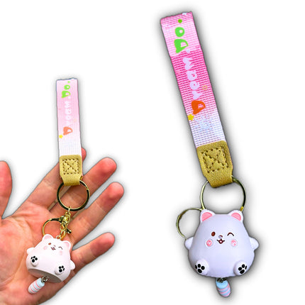 BRELOCZEK DO KLUCZY KOTEK Z RÓŻOWYM OGONKIEM ZAWIESZKA DO KLUCZY TOREBKI