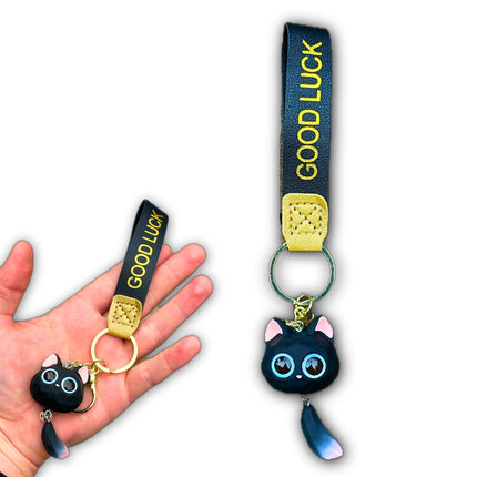 BRELOCZEK DO KLUCZY PIĘKNY CZARNY KOTEK ZAWIESZKA DO KLUCZY TOREBKI