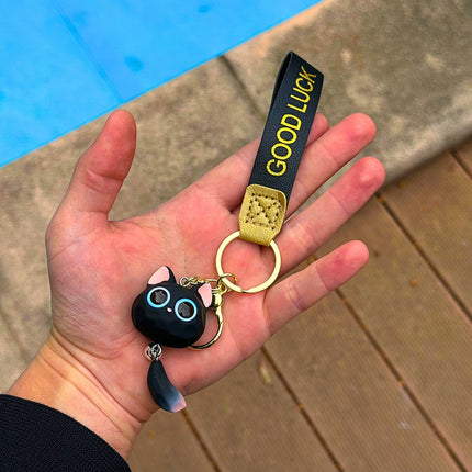 BRELOCZEK DO KLUCZY PIĘKNY CZARNY KOTEK ZAWIESZKA DO KLUCZY TOREBKI