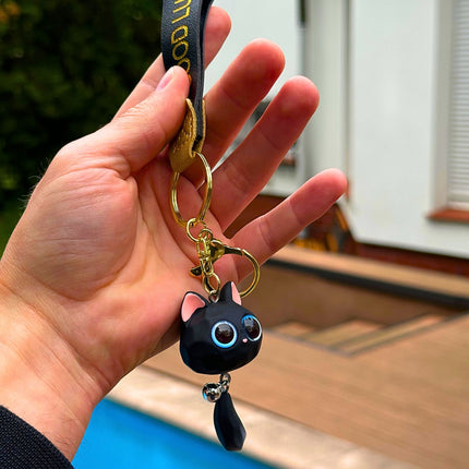 BRELOCZEK DO KLUCZY PIĘKNY CZARNY KOTEK ZAWIESZKA DO KLUCZY TOREBKI