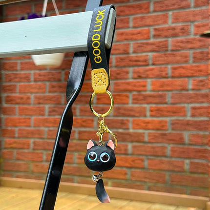 BRELOCZEK DO KLUCZY PIĘKNY CZARNY KOTEK ZAWIESZKA DO KLUCZY TOREBKI