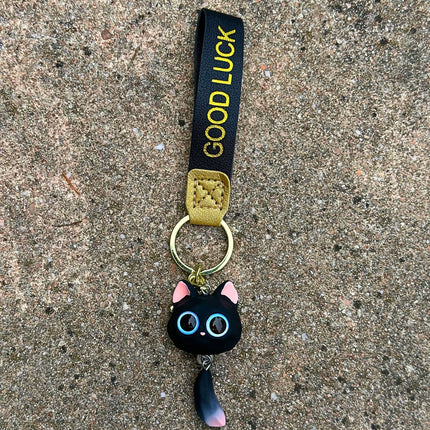 BRELOCZEK DO KLUCZY PIĘKNY CZARNY KOTEK ZAWIESZKA DO KLUCZY TOREBKI