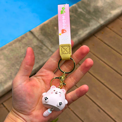 BRELOCZEK DO KLUCZY KOTEK Z RÓŻOWYM OGONKIEM ZAWIESZKA DO KLUCZY TOREBKI