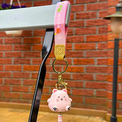 BRELOCZEK DO KLUCZY KOTEK Z RÓŻOWYM OGONKIEM ZAWIESZKA DO KLUCZY TOREBKI