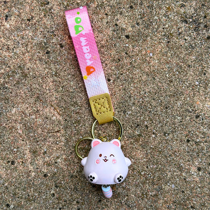 BRELOCZEK DO KLUCZY KOTEK Z RÓŻOWYM OGONKIEM ZAWIESZKA DO KLUCZY TOREBKI