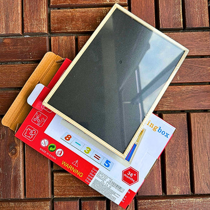 ⭐️Zestaw Edukacyjny: Drewniana Tablica + Gra w Liczenie + Powierzchnia do Kredy