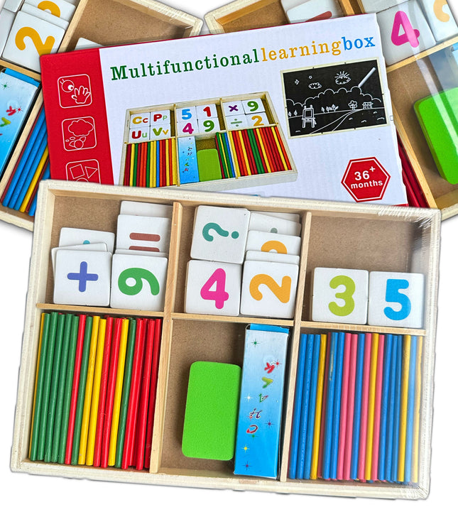 ⭐️Zestaw Edukacyjny: Drewniana Tablica + Gra w Liczenie + Powierzchnia do Kredy