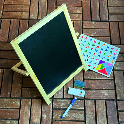 Tablica Edukacyjna 2w1 – Zabawa i Nauka na Drewnianej Tablicy Dzieckiej