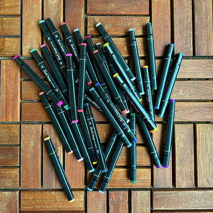 ⭐️ZESTAW DWUSTRONNYCH KOLOROWYCH MARKERÓW 36 SZT TORBA PRO MARKERY ALKOHOLOWE⭐️