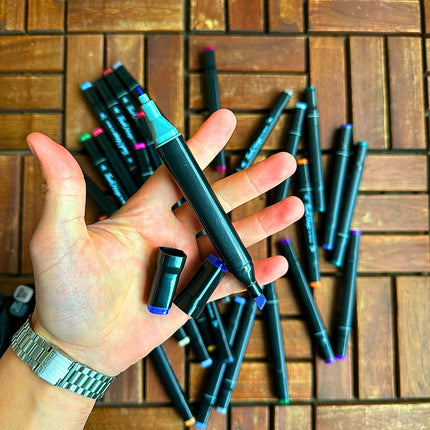 ⭐️ZESTAW DWUSTRONNYCH KOLOROWYCH MARKERÓW 36 SZT TORBA PRO MARKERY ALKOHOLOWE⭐️