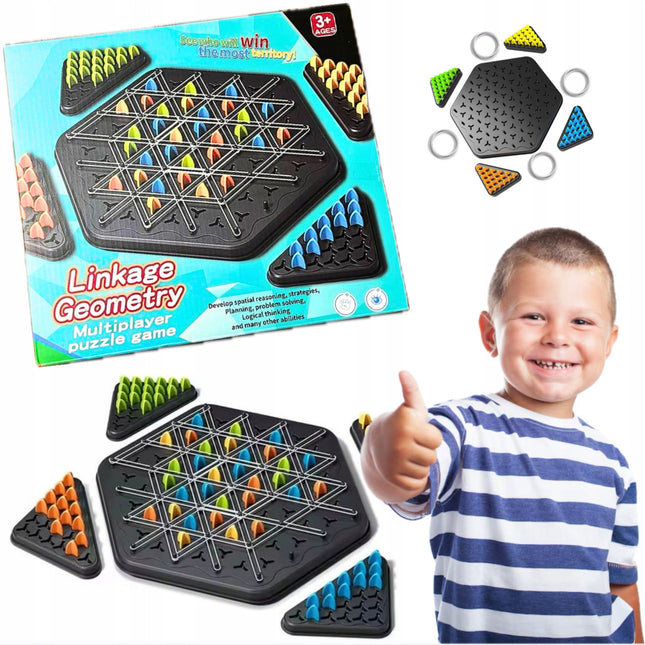 Gra planszowa TRÓJKĄTY trójkątne łamigłówka Gra strategiczna planszowa