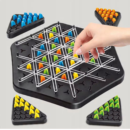 Gra planszowa TRÓJKĄTY trójkątne łamigłówka Gra strategiczna planszowa