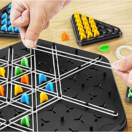 Gra planszowa TRÓJKĄTY trójkątne łamigłówka Gra strategiczna planszowa