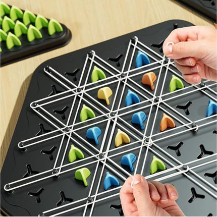 Gra planszowa TRÓJKĄTY trójkątne łamigłówka Gra strategiczna planszowa