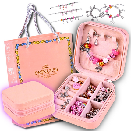 DUŻY ZESTAW 72 EL ROBIENIA BRANSOLETEK I NASZYJNIKÓW CHARMS SZKATUŁKA KORALIKI 