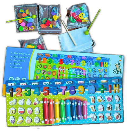 CYMBAŁKI CYFRY RYBKI ZESTAW ZABAWEK MONTESSORI DLA CHŁOPCA DZIEWCZYNKI GRY