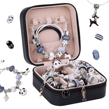 DUŻY ZESTAW 72 EL ROBIENIA BRANSOLETEK I NASZYJNIKÓW CHARMS SZKATUŁKA KORALIKI 