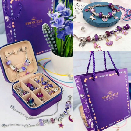 DUŻY ZESTAW 72 EL ROBIENIA BRANSOLETEK I NASZYJNIKÓW CHARMS SZKATUŁKA KORALIKI 