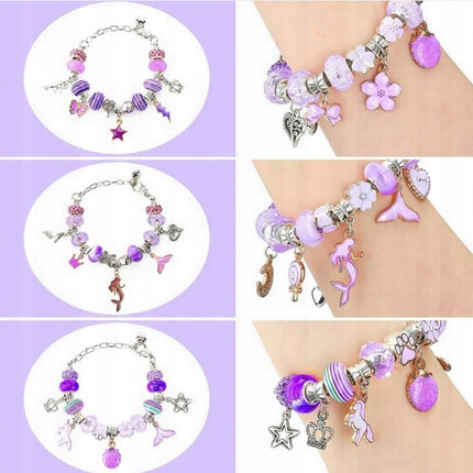 DUŻY ZESTAW 72 EL ROBIENIA BRANSOLETEK I NASZYJNIKÓW CHARMS SZKATUŁKA KORALIKI 